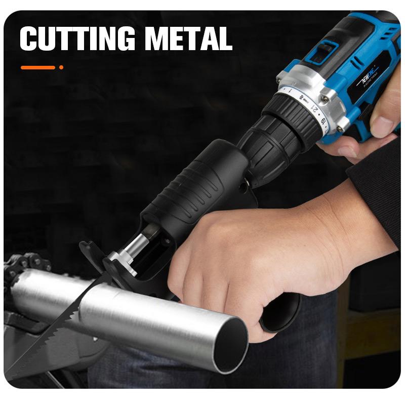 Multifunction Reciprocating Saw Adapter Set | Turns Any Electric Drill into a Cutting Tool | Wood, Metal & Plastic