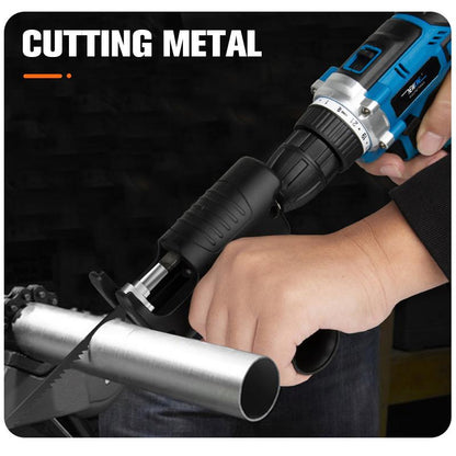 Multifunction Reciprocating Saw Adapter Set | Turns Any Electric Drill into a Cutting Tool | Wood, Metal & Plastic