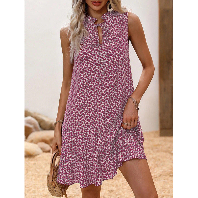 ⏳Limited-time 50% off⏰Women’s Geometric Print Bow Dress✨💃