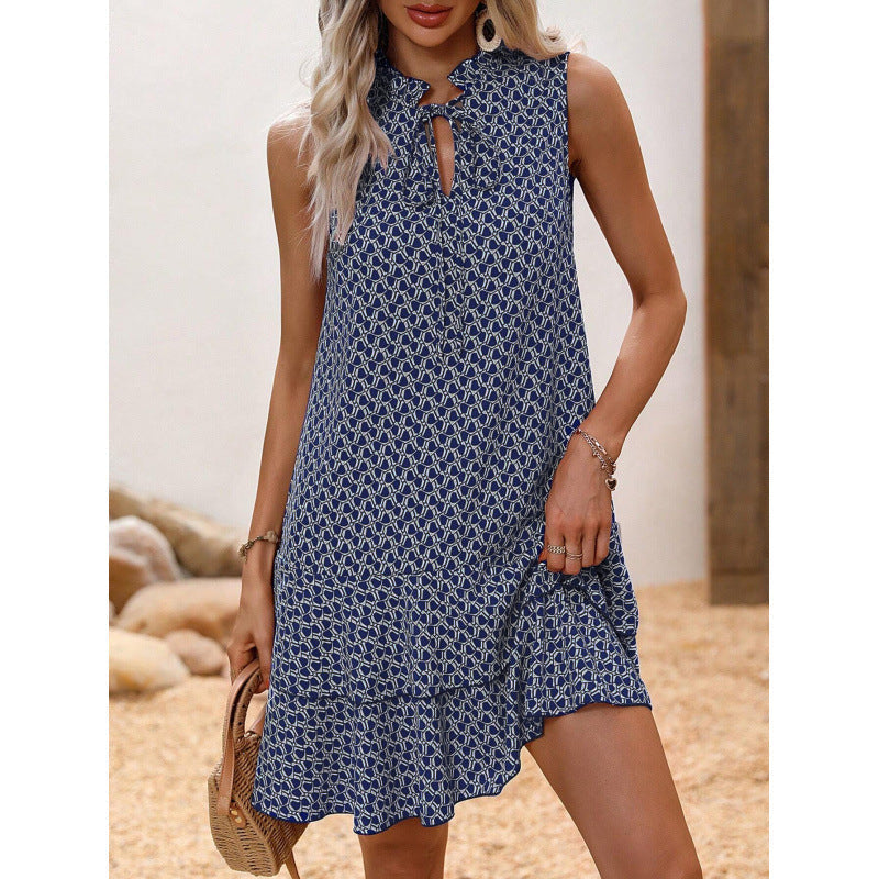 ⏳Limited-time 50% off⏰Women’s Geometric Print Bow Dress✨💃