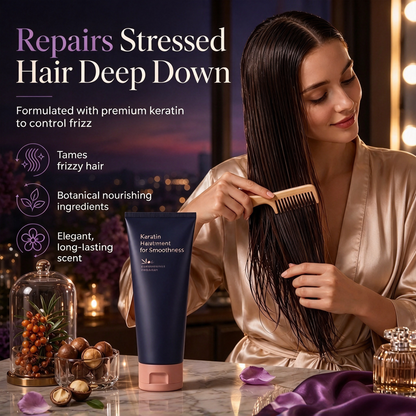 Keratin Smoothing Hair Mask 320ml Nourishing & Repairing Treatment for Dry, Frizzy & Damaged Hair 🧴