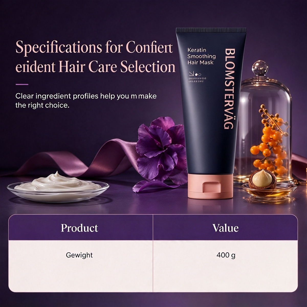 Keratin Smoothing Hair Mask 320ml Nourishing & Repairing Treatment for Dry, Frizzy & Damaged Hair 🧴