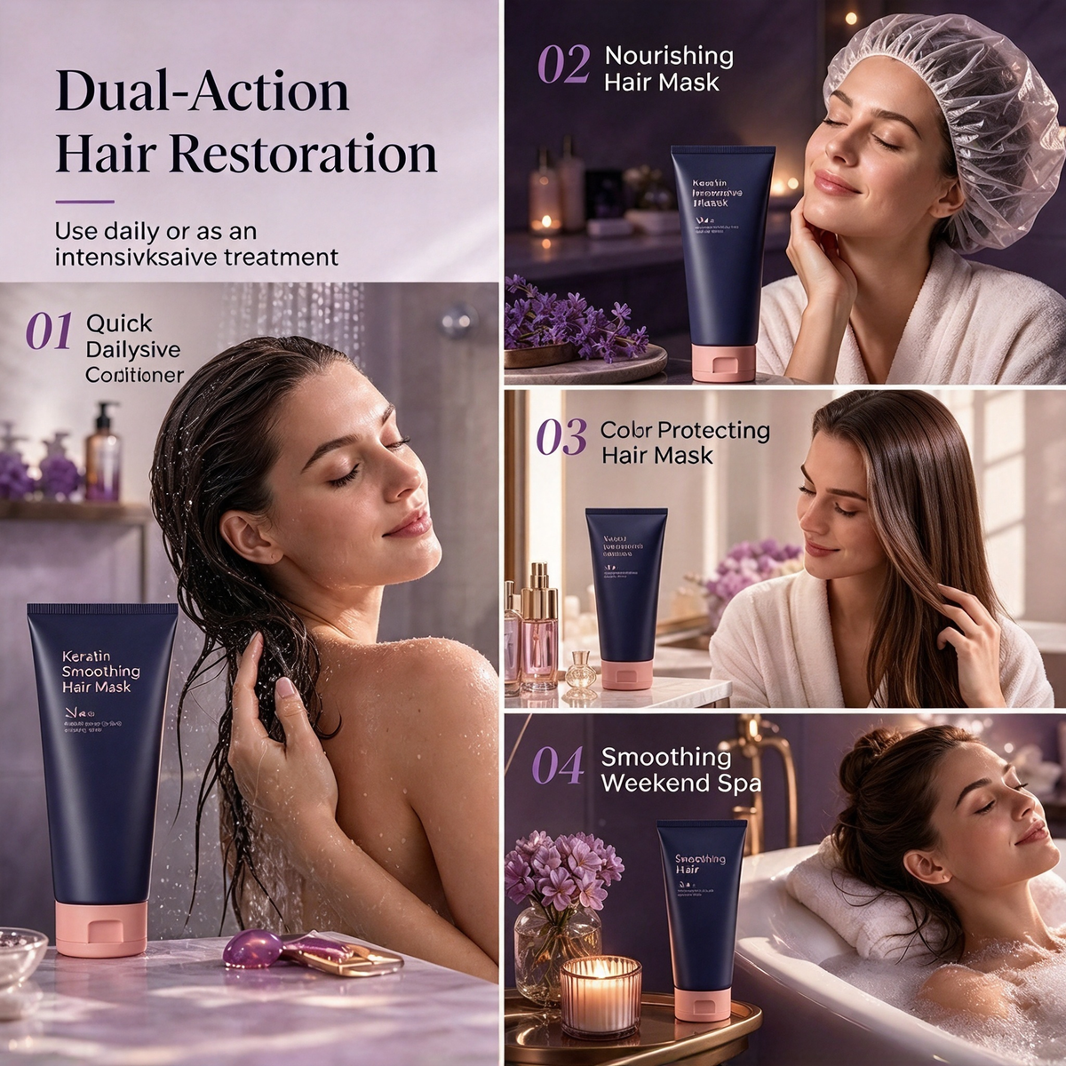 Keratin Smoothing Hair Mask 320ml Nourishing & Repairing Treatment for Dry, Frizzy & Damaged Hair 🧴