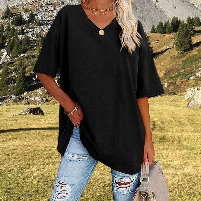 🌷🌷2026 Summer Sale 50% OFF☀️Women's Summer Half Sleeve Casual Loose Fit Cotton Tunic T-shirt