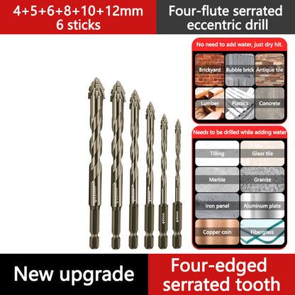 ⏳Time-Limited Special⏰4-Flute Eccentric Drill Bit Kit – Titanium-coated & multi-material ✨