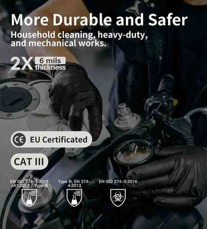 🔥100/50PCS Black Nitrile Disposable Glove