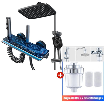 ⏳🔥LIMITED-TIME 50% OFF! ⏰ Digital Display Shower System 💧🌙 – Starry sky LED, built‑in shelf. 4 spray modes, alloy body. Spa at home. ✨🚿