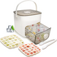 🥳2026 HOT SALE🏖️✅Essential for summer🥤🧊 Ice Cube Maker with Storage – 48 cubes at once, leak‑proof lid. Stackable, saves space. Includes ice scoop & tong.