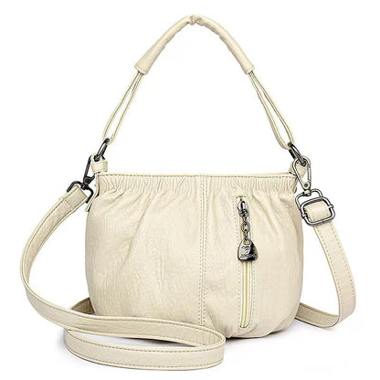 👜50% OFF NOW🎀Casual Pleated Bucket Leather Handbag – Soft Leather, Versatile Style & Adjustable Shoulder Strap✨