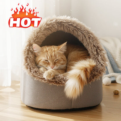 🎁50%OFF!🐾Winter Warm Pet Cave Bed – Cozy Den for Cats & Small Dogs❄️❤️