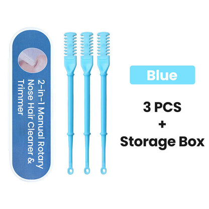 2-in-1 Manual Rotary Nose Hair Cleaner & Trimmer