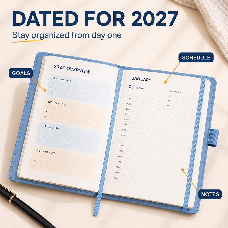 ⏳🔥LIMITED-TIME 50% OFF! ⏰2027 Planner – A5 Size, One Page Per Day with Dates – Perfect for Daily Notes and Future Reference ✨