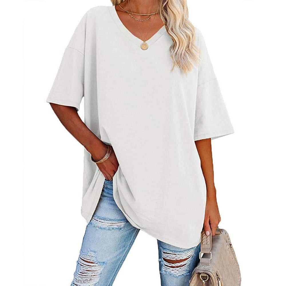 🌷🌷2026 Summer Sale 50% OFF☀️Women's Summer Half Sleeve Casual Loose Fit Cotton Tunic T-shirt