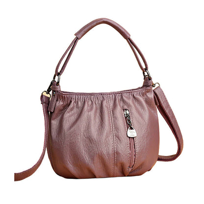 👜50% OFF NOW🎀Casual Pleated Bucket Leather Handbag – Soft Leather, Versatile Style & Adjustable Shoulder Strap✨