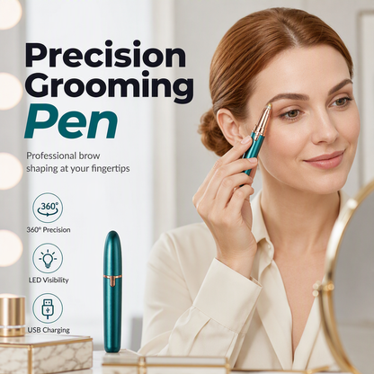 📢📢50% OFF !! ⏰Electric Eyebrow Trimmer Pen with LED Light – USB Rechargeable Precision Hair Remover