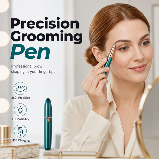 📢📢50% OFF !! ⏰Electric Eyebrow Trimmer Pen with LED Light – USB Rechargeable Precision Hair Remover