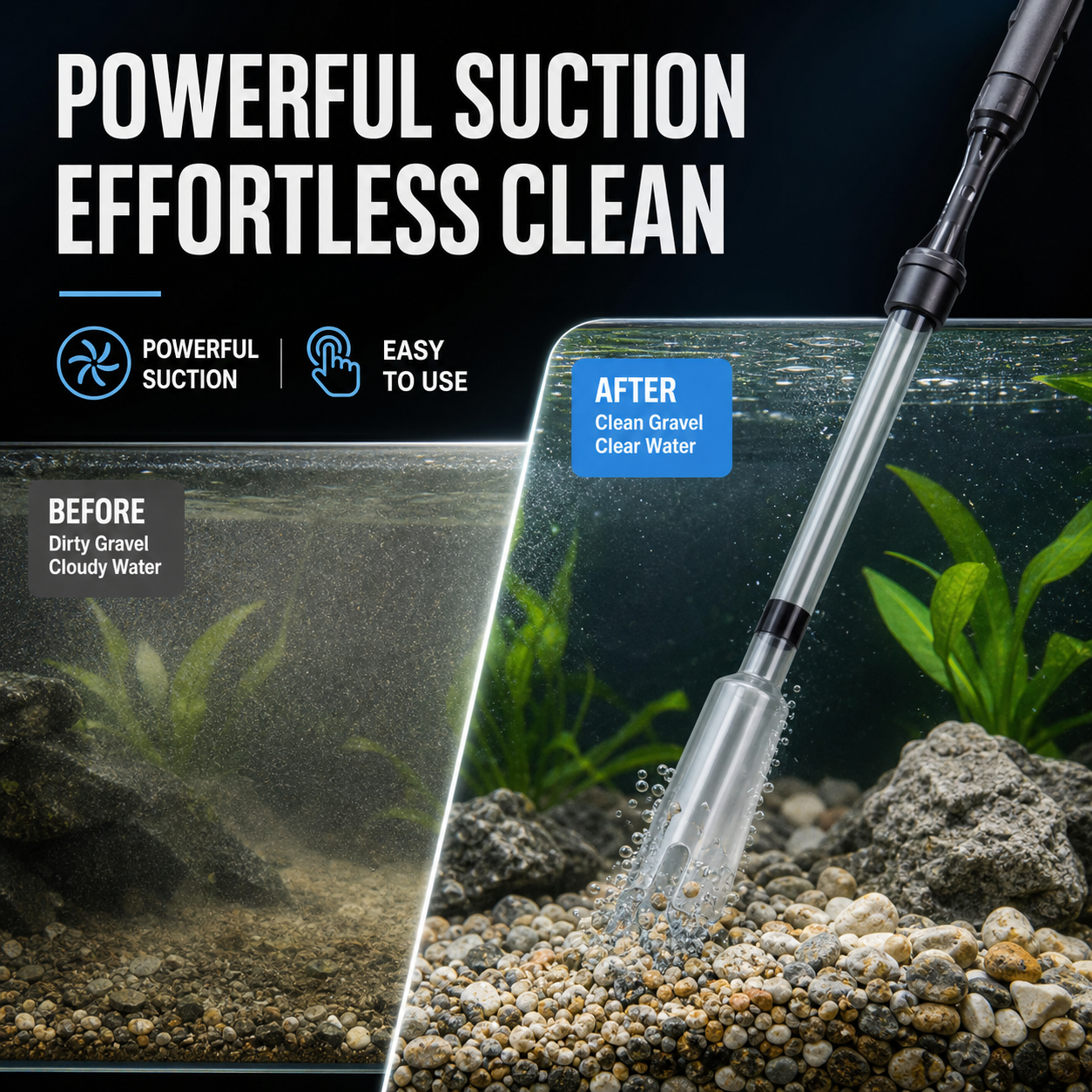 ⏳ LAST DAY 50% OFF! 🐠 Electric Aquarium Gravel Cleaner – 💧 Powerful Siphon & Crystal-Clear Water ✨