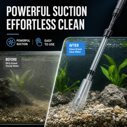 ⏳ LAST DAY 50% OFF! 🐠 Electric Aquarium Gravel Cleaner – 💧 Powerful Siphon & Crystal-Clear Water ✨