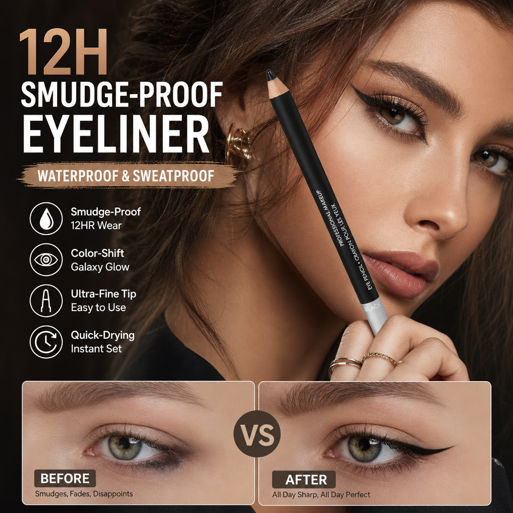 ⏳BUY 1 GET 1 FREE!⏰Soft Smudgeable Eyeliner Pencil – Long-Lasting, Effortless Blend