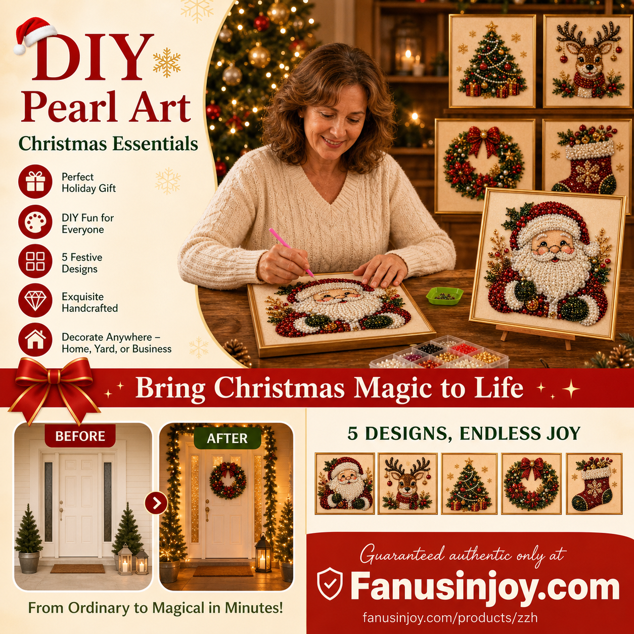 🎄🎊Christmas Special 50% Off! 🎅Boost your Christmas atmosphere! 🦌Favorite for DIY lovers!💎DIY Christmas Pearl Art Kit