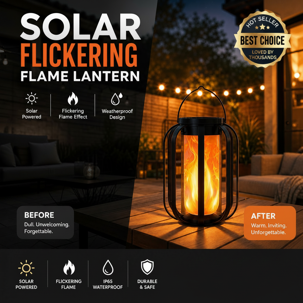 🎁Buy more get more save🎁Solar Flickering Flame Lantern