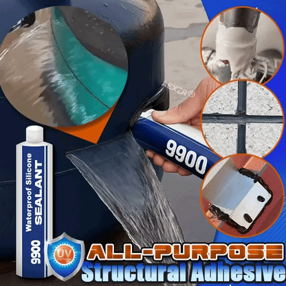 AEXZR 9900 Waterproof Silicone Structural Sealant | 950 kPa Bond, Flexible, UV-Resistant | 300ml | Black / Clear / Grey / White