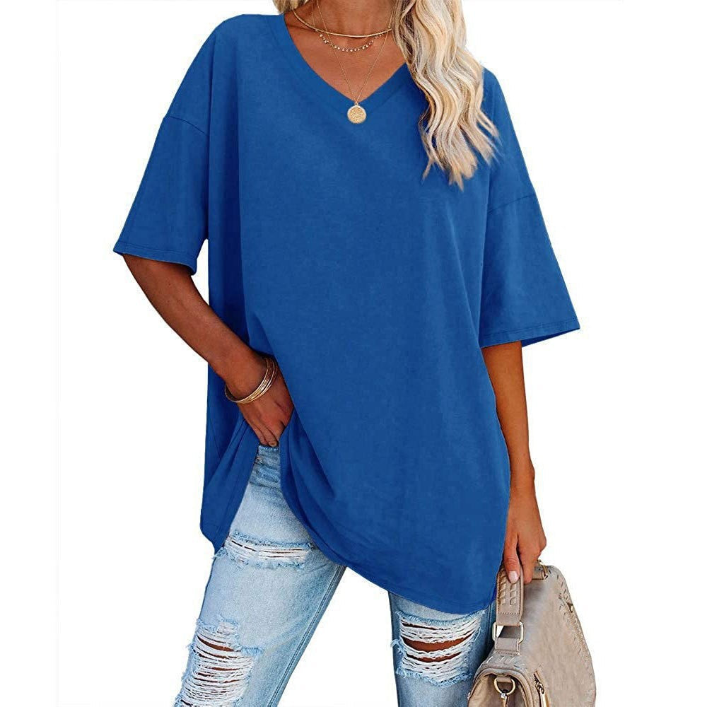 🌷🌷2026 Summer Sale 50% OFF☀️Women's Summer Half Sleeve Casual Loose Fit Cotton Tunic T-shirt