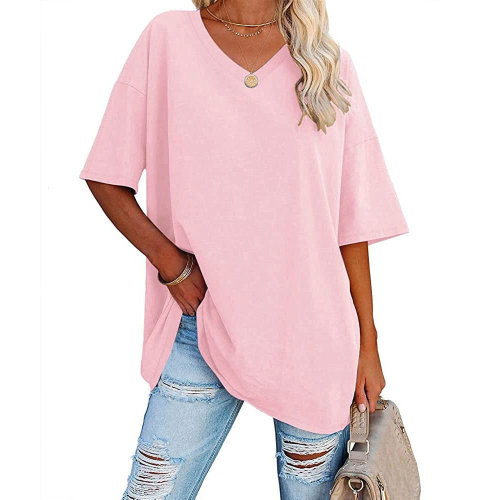🌷🌷2026 Summer Sale 50% OFF☀️Women's Summer Half Sleeve Casual Loose Fit Cotton Tunic T-shirt