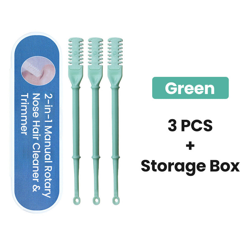 2-in-1 Manual Rotary Nose Hair Cleaner & Trimmer