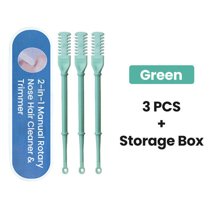 2-in-1 Manual Rotary Nose Hair Cleaner & Trimmer