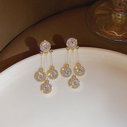 🔥2026 New Arrival ＆ Hot Sale ＆ 50％ Off🔥Zircon Round Petal Earrings – Hypoallergenic, Real Gold Plated & Dazzling Diamond Sparkle 💛