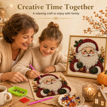 DIY Christmas Pearl Art Kit | 5 Festive Designs, 3D Raised Beads, All Materials Included