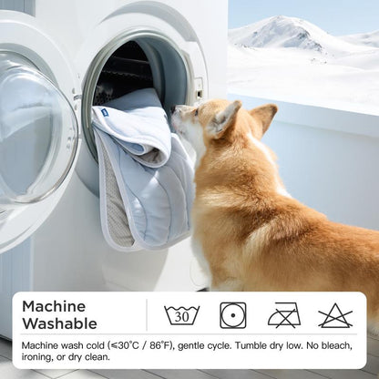 ❄️Breathable Pet Cooling Mat – No Water or Electricity Needed, Machine Washable, Lightweight & Portable, Safe Fabric Cooling for Dogs & Cats in Crate, Car & Home