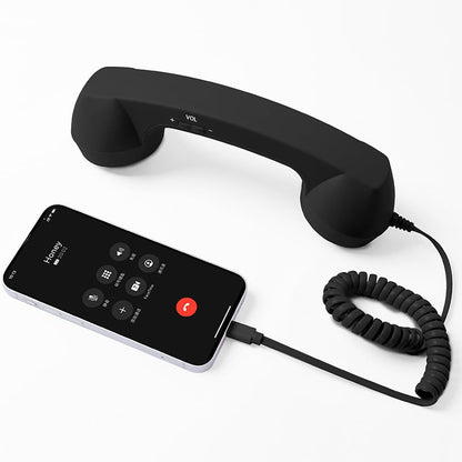📞 50% OFF NOW! ☎️ Retro Phone Handset – Type-C Wired, HD Speaker & Volume Control – Nostalgic Charm with Up to 99% Less Radiation 🎙️
