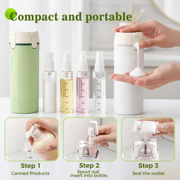 🎉4-in-1 Travel Dispenser Bottles – Leak-Proof, Refillable & TSA Approved