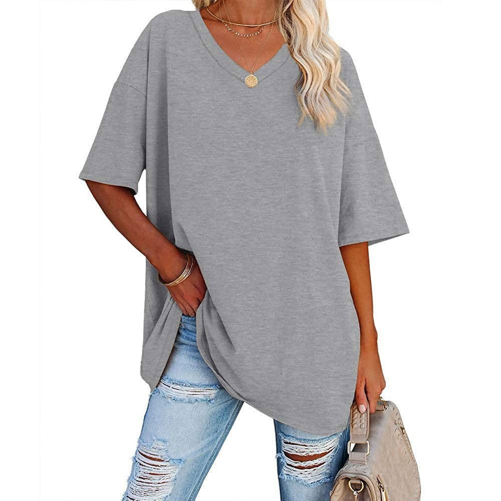 🌷🌷2026 Summer Sale 50% OFF☀️Women's Summer Half Sleeve Casual Loose Fit Cotton Tunic T-shirt