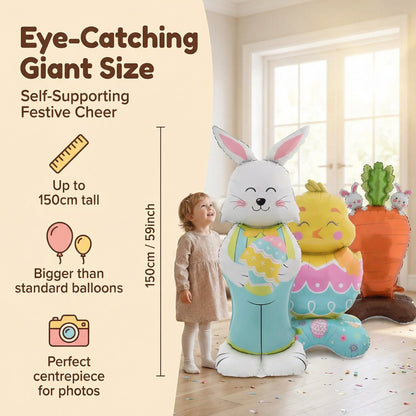 🐰🎉Giant 3D Standing Bunny Balloon Self-Supporting Festive Cheer