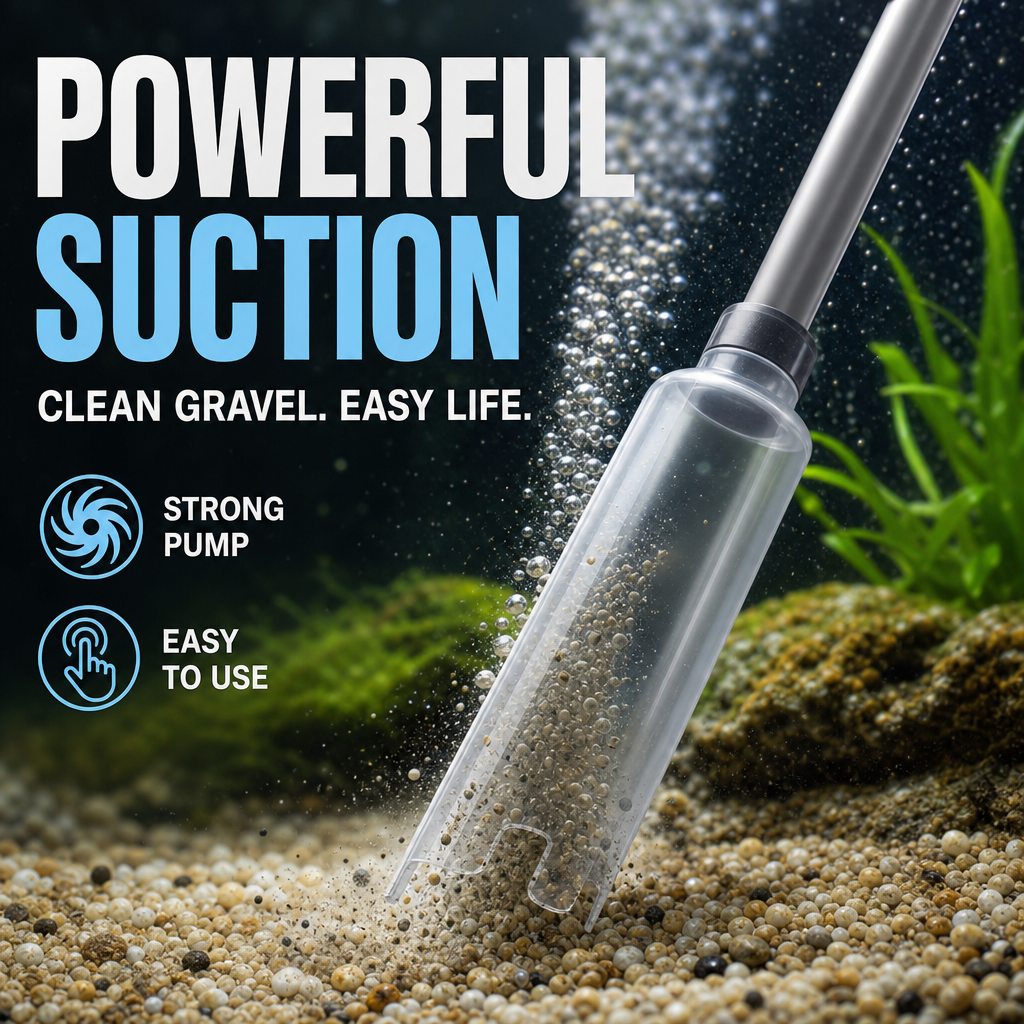 ⏳ LAST DAY 50% OFF! 🐠 Electric Aquarium Gravel Cleaner – 💧 Powerful Siphon & Crystal-Clear Water ✨