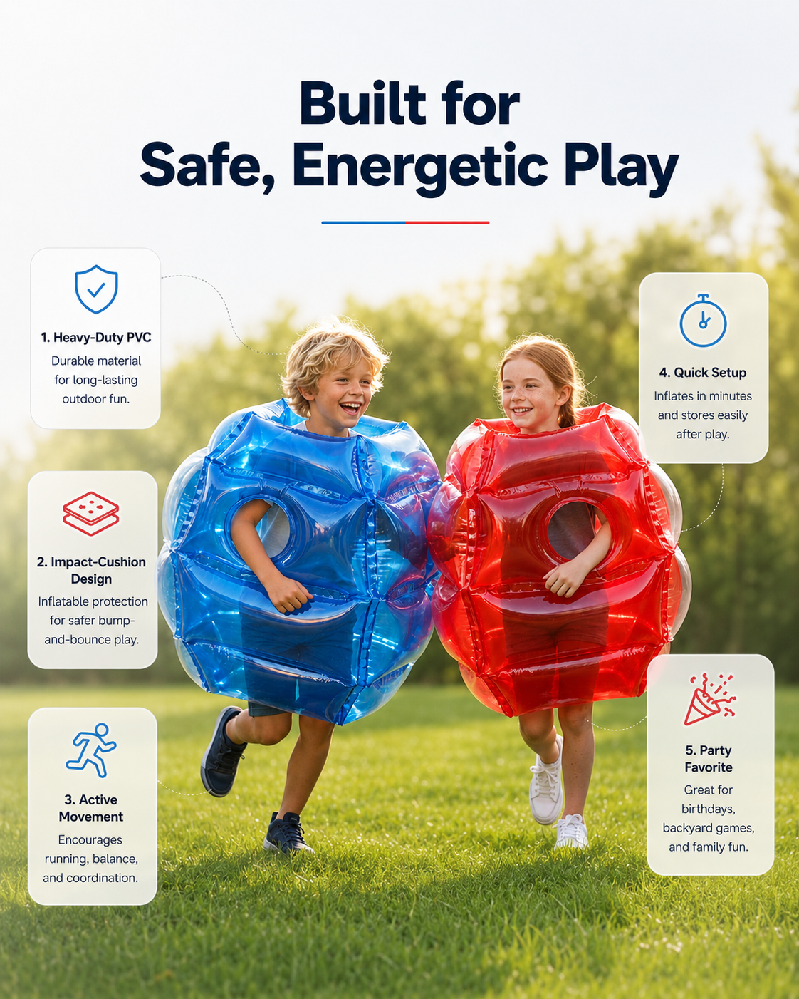 ⚽ LIMITED-TIME 50% OFF! ✨ Inflatable Bumper Ball Suit for Kids – Safe, Durable, Active Fun 🎈