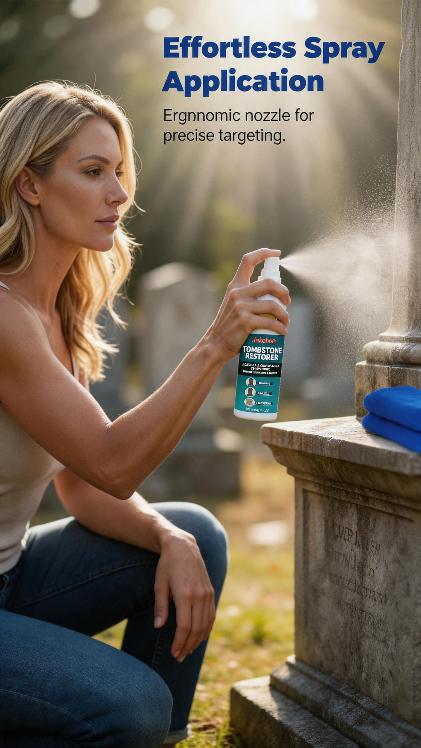 Cleaning and restoration spray for gravestones
