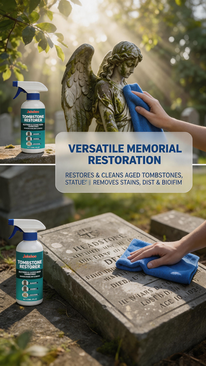 Cleaning and restoration spray for gravestones