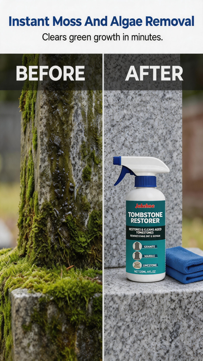 Cleaning and restoration spray for gravestones