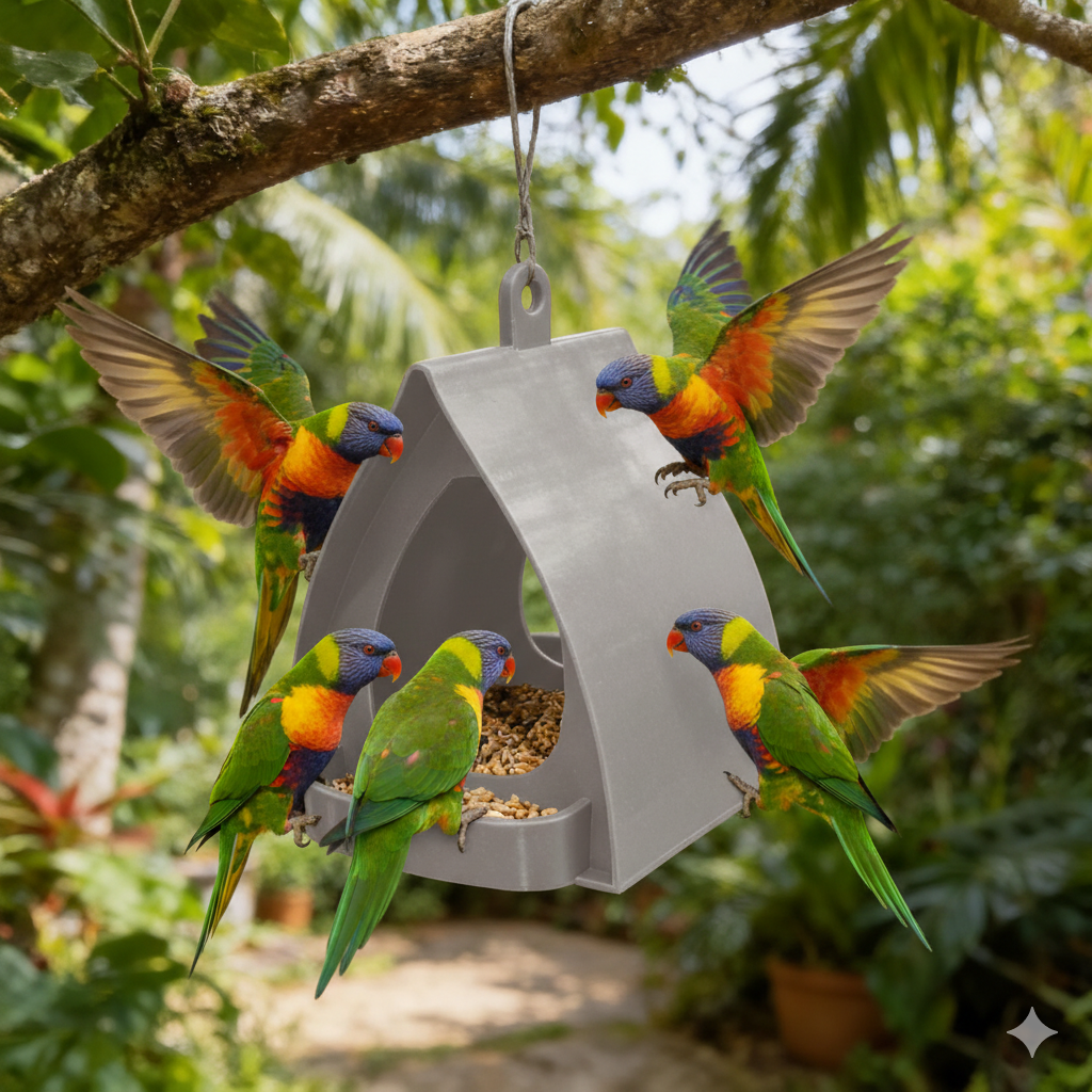 Hanging Bird Feeder for Garden with Roof