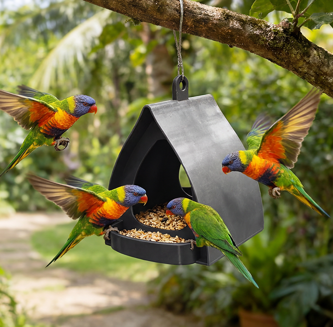 Hanging Bird Feeder for Garden with Roof