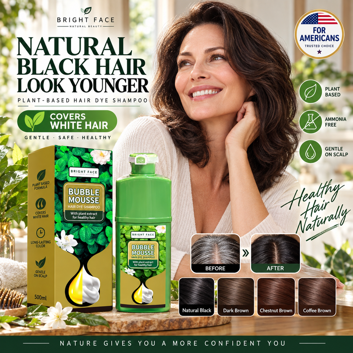 🏆 Last Day Special Price 16.99! 💇‍♀️Long‑Lasting Plant‑Based Foam Hair Dye｜Ammonia‑Free Easy DIY At‑Home Foam Hair Color