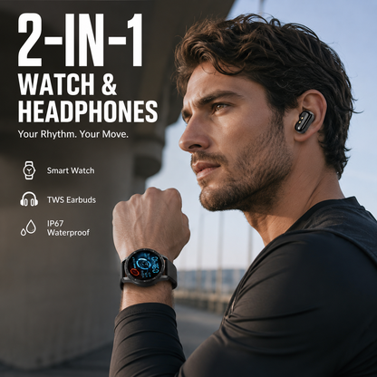 📢📢50% OFF !! ⏰2-in-1 smartwatch with built-in wireless earbuds 🎧️