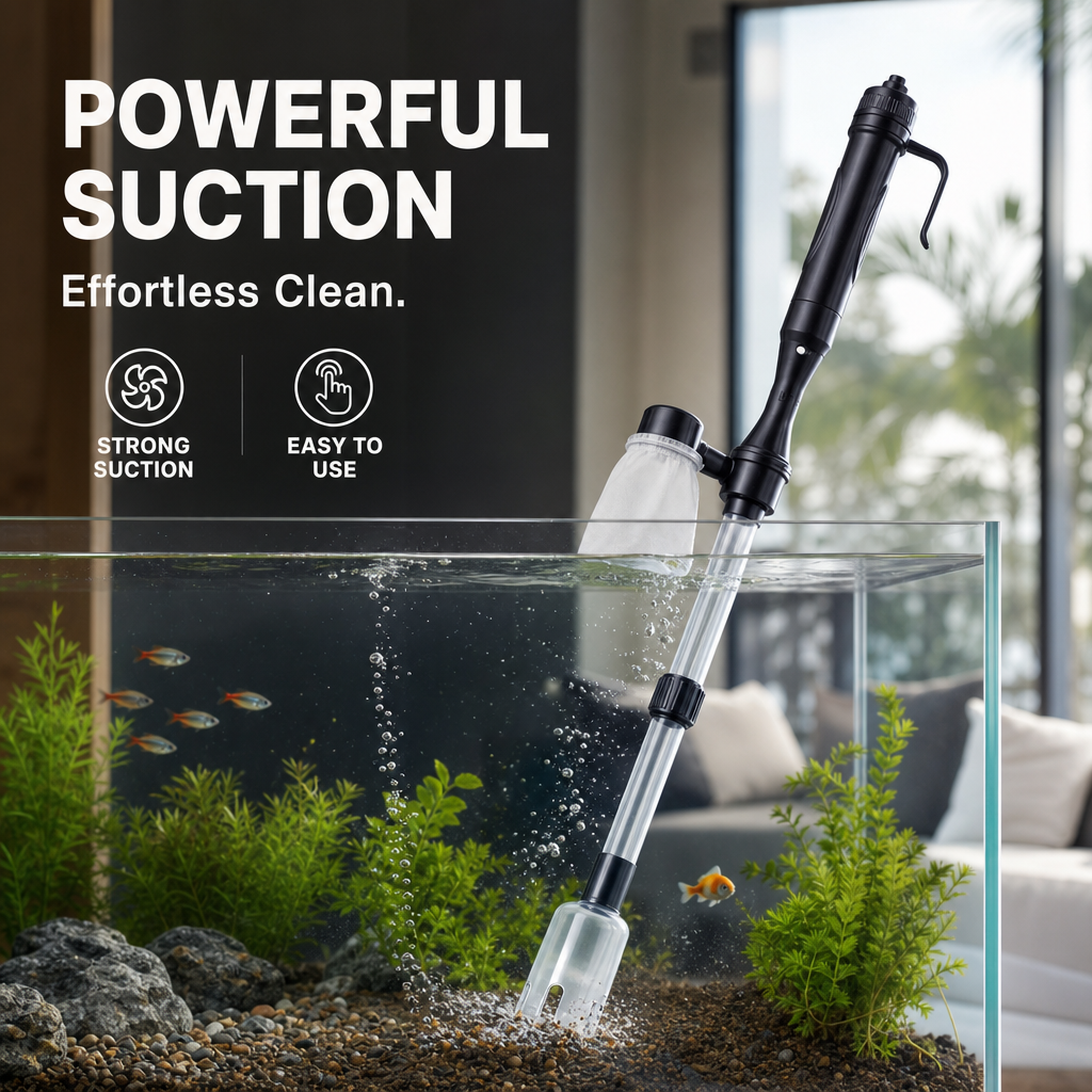 ⏳ LAST DAY 50% OFF! 🐠 Electric Aquarium Gravel Cleaner – 💧 Powerful Siphon & Crystal-Clear Water ✨