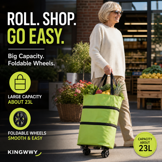 ⏰Last Day Promotion Only £9.99🛒2-in-1 Foldable Shopping Cart✨Portable Lightweight Grocery Trolley