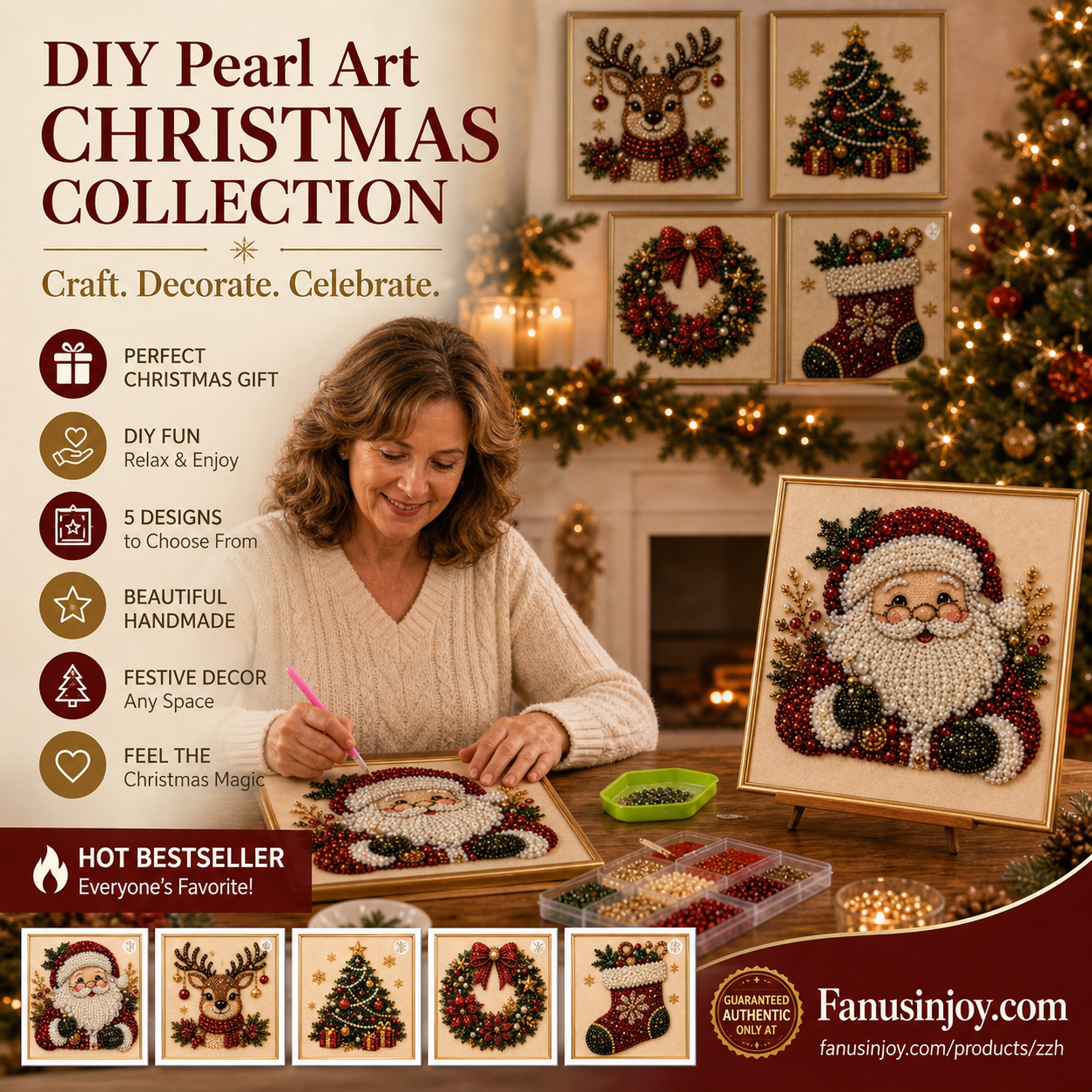 🎄🎊Christmas Special 50% Off! 🎅Boost your Christmas atmosphere! 🦌Favorite for DIY lovers!💎DIY Christmas Pearl Art Kit