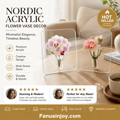 💐Buy 2 Get 1 Free🎁Nordic Transparent Acrylic Vase | Elegant Desktop Plant Holder & Home Decor | Modern Centerpiece for Living Room & Wedding Tables